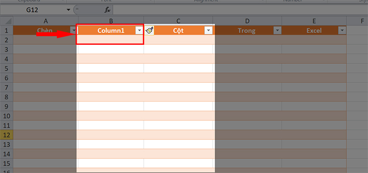 Chèn cột tại Table Excel 3